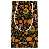 Hand Drawn Rustic Fall Pattern Gift Bag Klein Cadeauzakje (Voorkant)