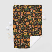 Hand Drawn Rustic Fall Pattern Golf Towel Golfhanddoek (Insitu)