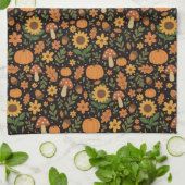Hand Drawn Rustic Fall Pattern Kitchen Towel Theedoek (Gevouwen)