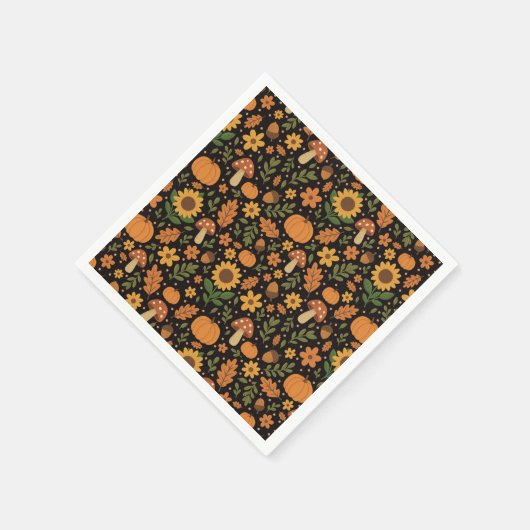 Hand Drawn Rustic Fall Pattern Napkins Servet (Hoek)