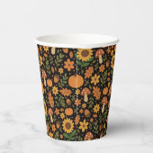 Hand Drawn Rustic Fall Pattern Paper Plates Papieren Bekers (Rechts)