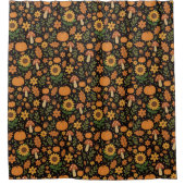 Hand Drawn Rustic Fall Pattern Shower Curtain Douchegordijn (Voorkant)