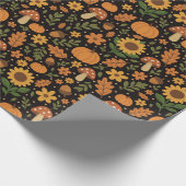 Hand Drawn Rustic Fall Pattern Wrapping Paper Roll Cadeaupapier (Hoek)