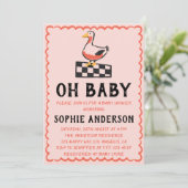 Hand Drawn Rustic Goose Oh Baby Shower Kaart (Staand voorkant)