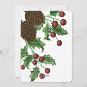 Hand Drawn Rustic Pinecone & Holly Christmas Photo Feestdagenkaart (Achterkant)