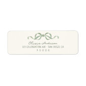 Hand Drawn Sage Green Bow Etiket (Voorkant)