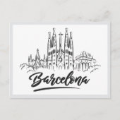 Hand drawn Sagrada Familia Barcelona Spain Briefkaart (Voorkant)