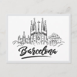 Hand drawn Sagrada Familia Barcelona Spain Briefkaart