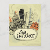 Hand Drawn San Francisco Briefkaart (Voorkant)