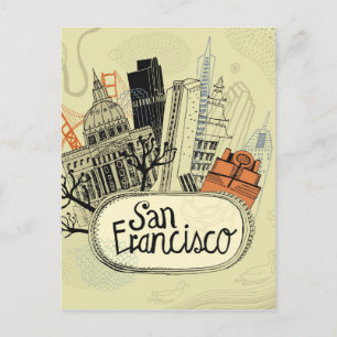 Hand Drawn San Francisco Briefkaart