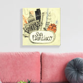 Hand Drawn San Francisco Canvas Afdruk (Insitu (Woonkamer))