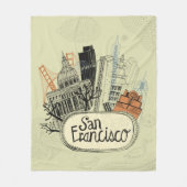 Hand Drawn San Francisco Fleece Deken (Voorkant)