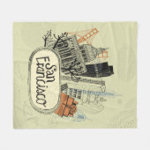 Hand Drawn San Francisco Fleece Deken (Voorkant (Horizontaal))