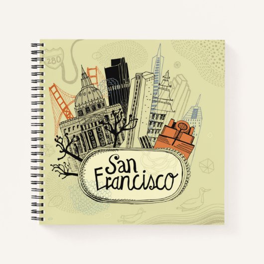 Hand Drawn San Francisco Notitieboek (Voorkant)