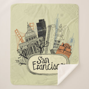 Hand Drawn San Francisco Sherpa Deken