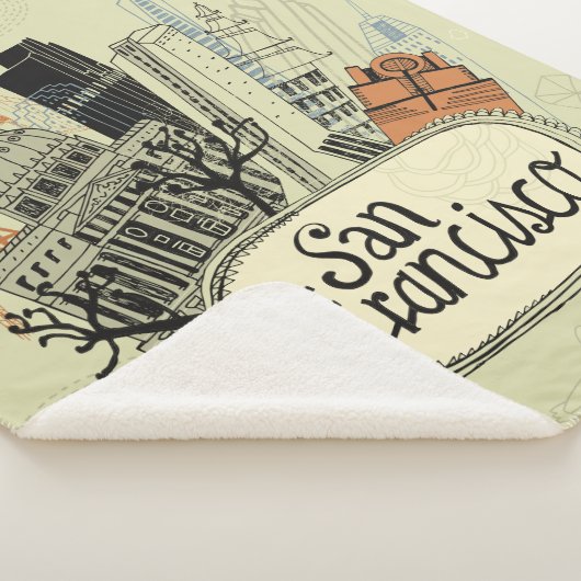 Hand Drawn San Francisco Sherpa Deken (3/4)