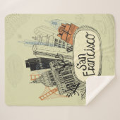 Hand Drawn San Francisco Sherpa Deken (Voorkant (horizontaal))