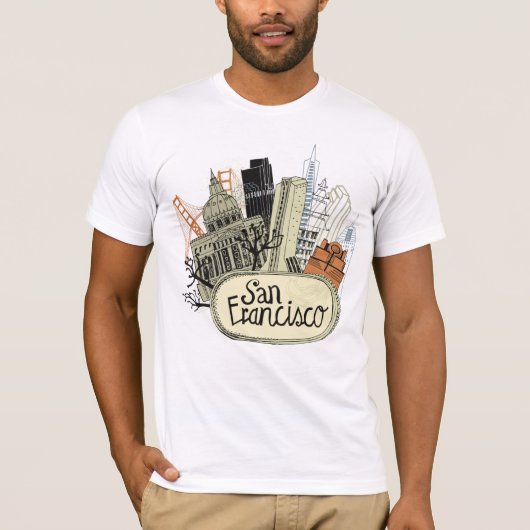 Hand Drawn San Francisco T-shirt (Voorkant)