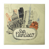 Hand Drawn San Francisco Tegeltje (Voorkant)
