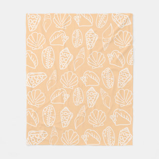 Hand-drawn Sandy Shells Fleece Blanket Deken