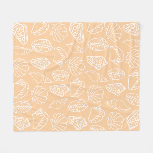 Hand-drawn Sandy Shells Fleece Blanket Deken (Voorkant (Horizontaal))