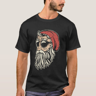 Hand Drawn Santa Basic Dark Kerstmis T-shirt
