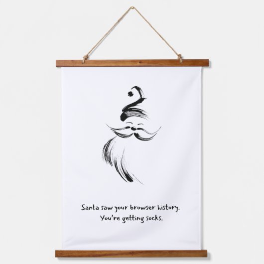 Hand-Drawn Santa Claus Quote Hangend Wandkleed (Voorkant)