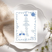 Hand drawn Scribble coastal illustration Wedding Menu
