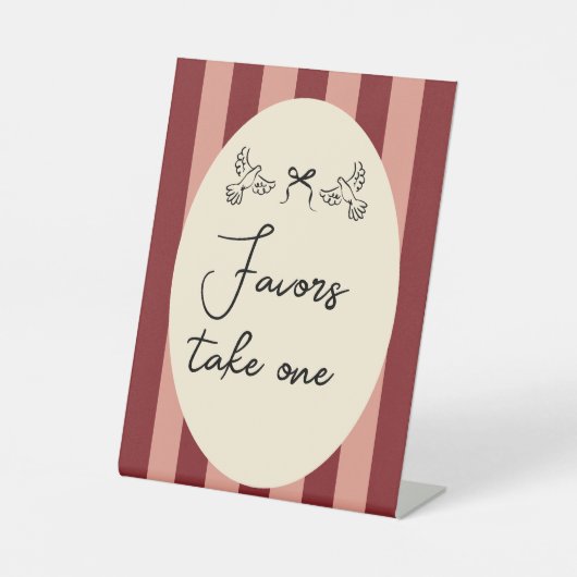 Hand Drawn Scribble Wedding favors  sign Reclamebord Met Voetstuk (Voorkant)