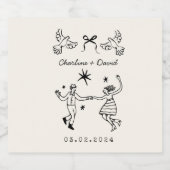 Hand Drawn Scribble Wedding  Likeurfles Etiket (Enkel label)