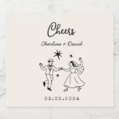 Hand Drawn Scribble Wedding  Likeurfles Etiket (Enkel label)