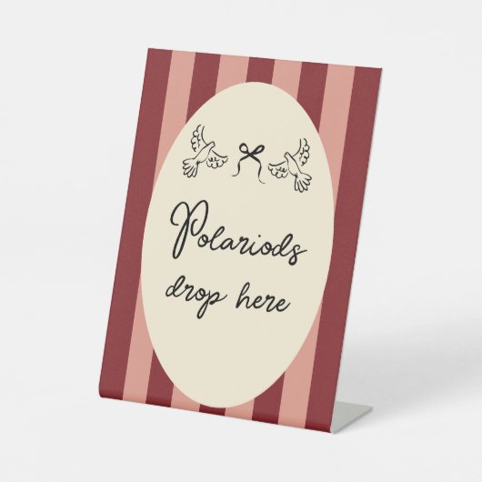 Hand Drawn Scribble Wedding Polaroid sign Reclamebord Met Voetstuk (Voorkant)