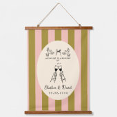 Hand Drawn Scribble Wedding Welcome Sign Hangend Wandkleed (Voorkant)