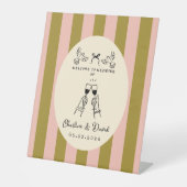 Hand Drawn Scribble Wedding Welcome Sign Reclamebord Met Voetstuk (Voorkant)