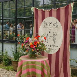 Hand Drawn Scribble Wedding Welcome Sign Wandkleed