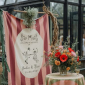 Hand Drawn Scribble Wedding Welcome Sign Wandkleed