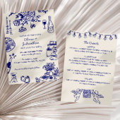 Hand Drawn Scribbles/Doodles All-In-One Wedding Kaart