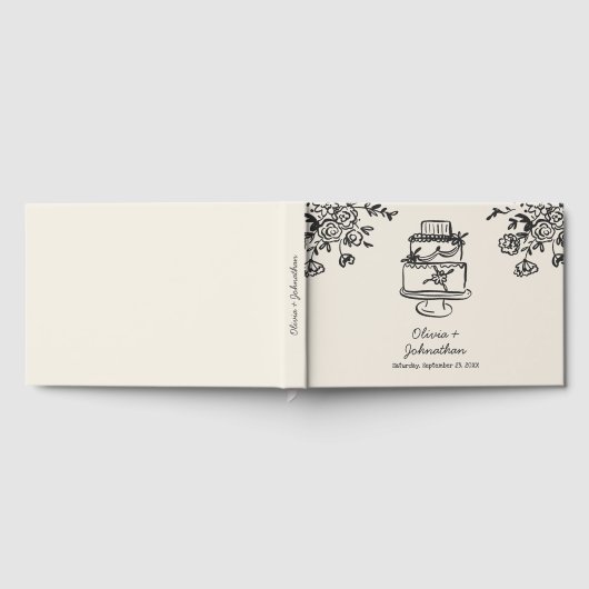 Hand Drawn Scribbles/Doodles Wedding Gastenboek (Volledig)