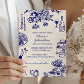 Hand Drawn Scribbles/Doodles Wedding Invitation Kaart