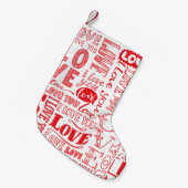 hand-drawn seamless background with love doodles kleine kerstsok (Voorkant (Hangend))
