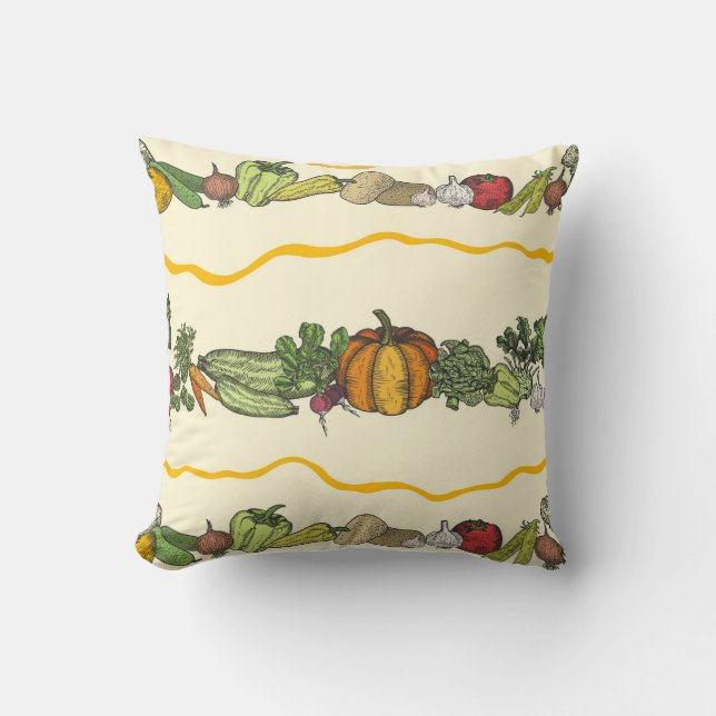 Hand drawn seamless pattern of natural vegetables  kussen (Voorkant)