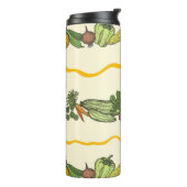 Hand drawn seamless pattern of natural vegetables thermosbeker (Gedraaid links)