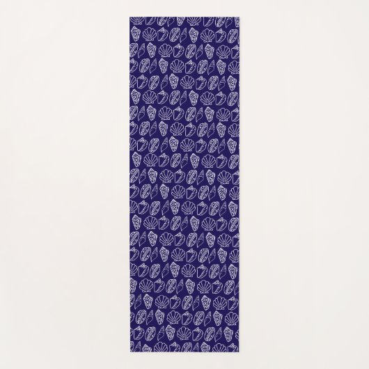 Hand-drawn Seashell Patterned Yoga Mat (Voorkant)