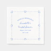 Hand Drawn Seashells & Wedding Bells Bridal Shower Servet (Voorkant)