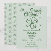 Hand Drawn Shamrock Any Age Birthday Kaart (Voorkant / Achterkant)