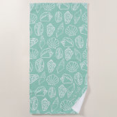 Hand-drawn Shell Patterned Beach Towel Strandlaken (Voorkant)