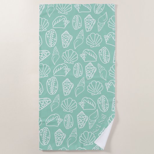 Hand-drawn Shell Patterned Beach Towel Strandlaken (Voorkant)