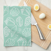 Hand-drawn Shell Patterned Kitchen Towel Theedoek (Quarter Fold)