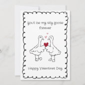Hand Drawn Silly Goose Funny Saying Valentines Day Feestdagenkaart (Voorkant)
