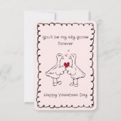 Hand Drawn Silly Goose Funny Saying Valentines Day Notitiekaartje (Voorkant)